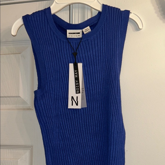 Noisy may Tops - Noisy May Royal Blue Ribbed Knit Tank Top